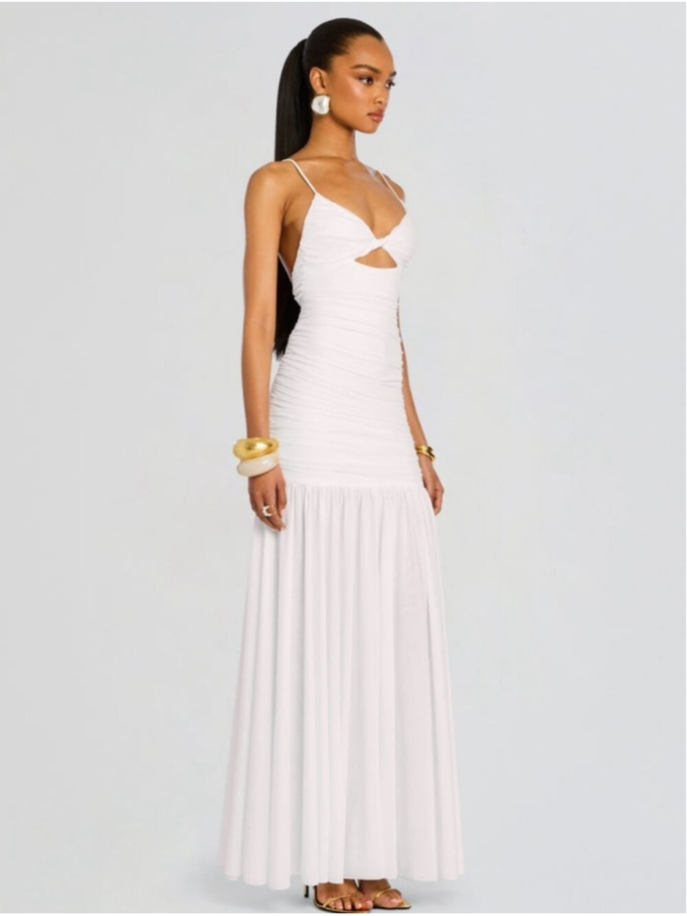 NWT $548 RETROFETE Bristol Mesh Dress In Porcelain Size Small